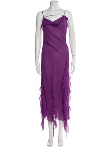 Square Neckline Midi Length Dress