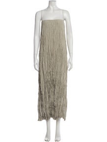Crinkled Silk Dress Long Dress