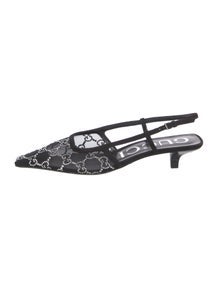 GG Logo Mesh Slingback Pumps