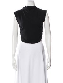 Mock Neck Sleeveless Crop Top