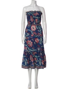 Floral Print Midi Length Dress