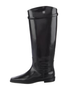 Leather Leather Trim Embellishment Riding Boots