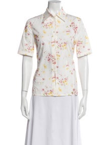 2025 Floral Print Button-Up Top w/ Tags