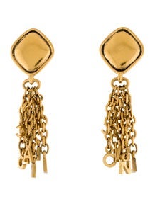 Vintage 'CHANEL' CC Tassel Clip-On Earrings