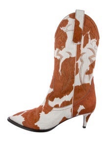 Ponyhair Animal Print Western Boots