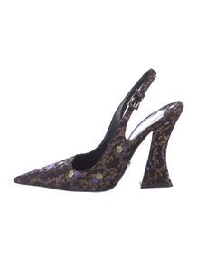 Embroidered Accent Slingback Pumps