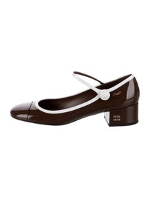 Patent Leather Striped Pumps
