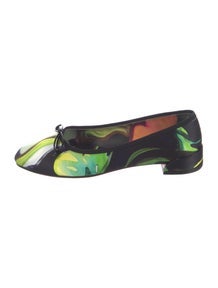 Satin Printed Ballet Flats