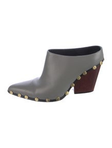 Leather Studded Accents Mules