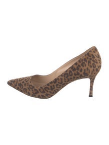 Suede Animal Print Pumps