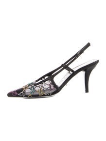 GG Signature Leather Slingback Pumps