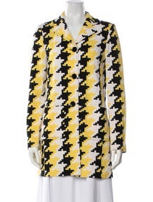 Jacquard Houndstooth Print Blazer