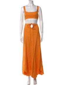 Square Neckline Long Dress