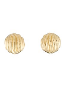 18K Sculpted Cable 14mm Stud Earrings