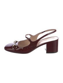Horsebit Accent Patent Leather Slingback Pumps