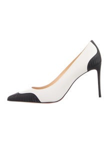 Leather Colorblock Pattern Pumps