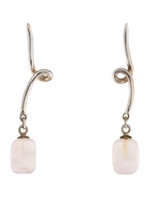 Rose Quartz Twirl Drop Earrings