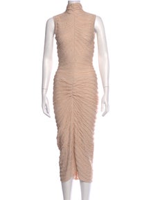 Mock Neck Midi Length Dress