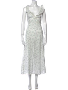 Floral Print Midi Length Dress
