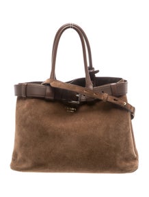 Scamosciato Suede Buckle Bag w/Belt Medium