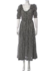 Plaid Print Long Dress