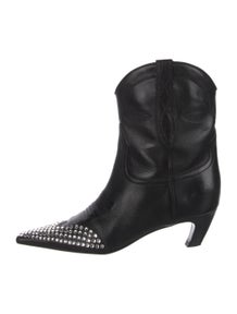 Leather Crystal Embellishments Western Boots