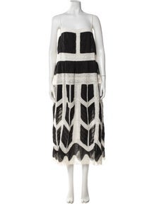 Lace Pattern Midi Length Dress