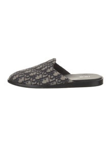 Oblique Jacquard Canvas Mules