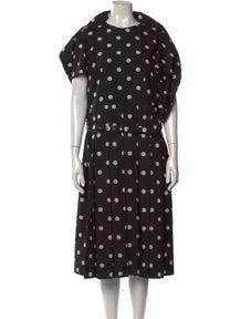 Polka Dot Print Midi Length Dress
