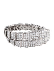 18K 8.35ctw Diamond Serpenti Viper Cuff Bracelet