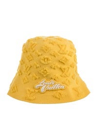 yellow monogram bucket hat