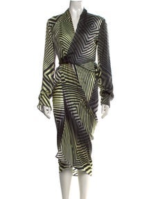 Striped Midi Length Dress