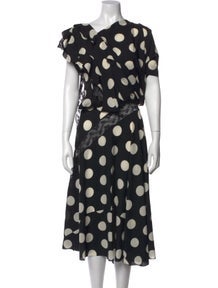 Polka Dot Print Midi Length Dress w/ Tags