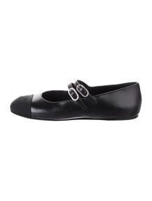 Interlocking CC Logo Leather Mary Jane Flats