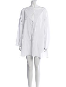 Boat Neck Poplin Dress Mini Dress