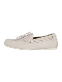Suede Bow Accents Loafers