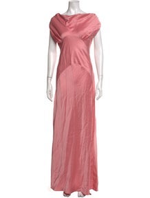 Bateau Neckline Long Dress