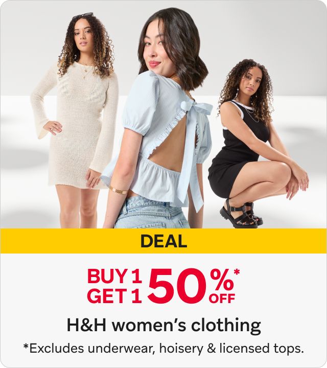 Buy 1 get 1 50% off on H&H women's clothing 