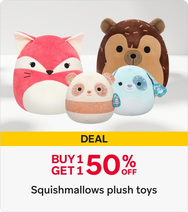 Buy 1 get 1 50% off Squishmallows plush toys 