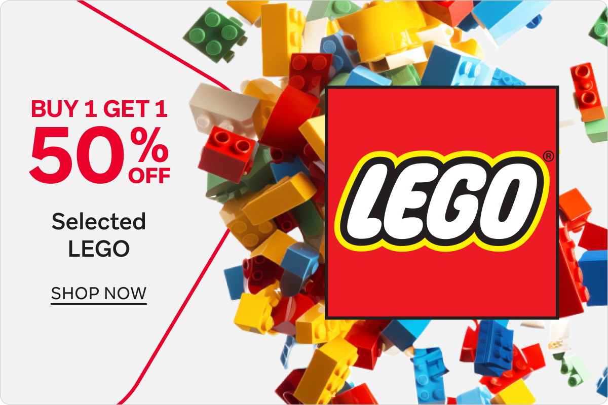 Buy 1 get 1 50% off selected Lego 