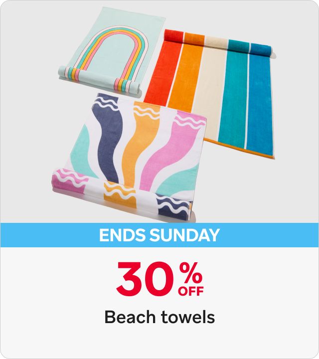 30% Off Beach Towels 