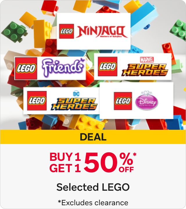 Buy 1 get 1 50% off selected LEGO 