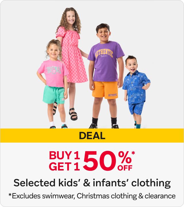 Buy1 Get 1 50% Off Selected Kids' and infants' clothing