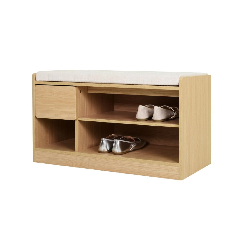 Living & Co Boucle Bench Seat with Shoe Storage