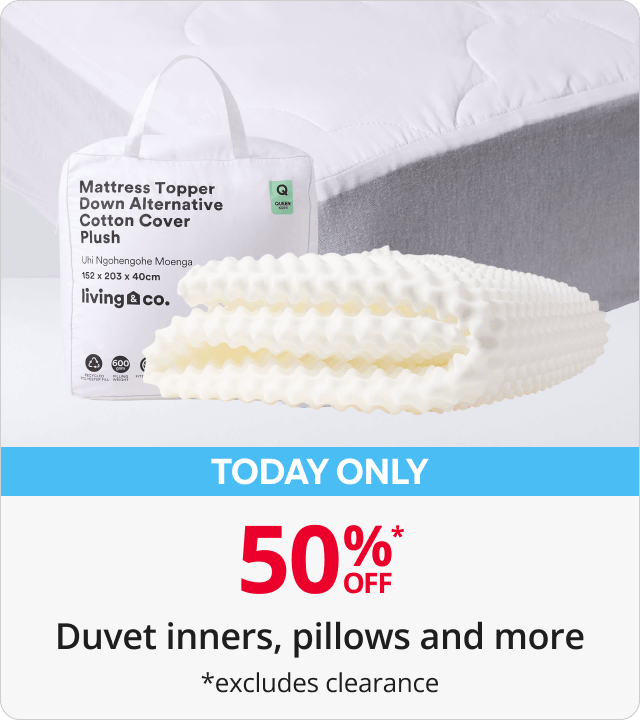 Today only - 50% Off Duvet Inners, pillows and more 