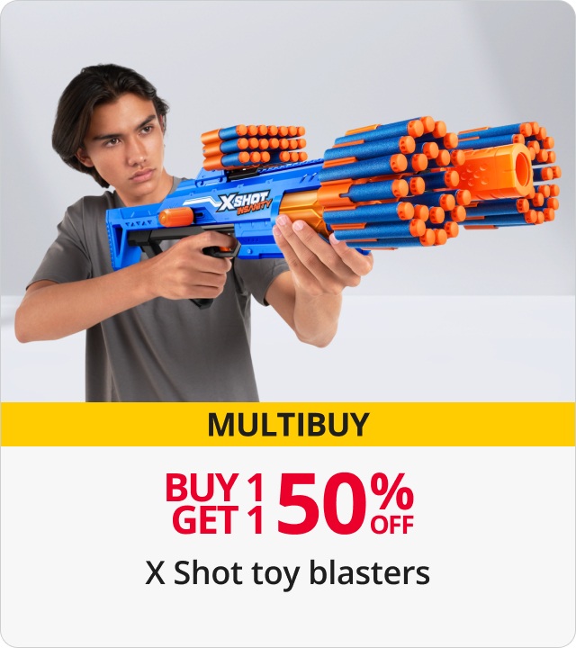 Buy 1 get 1 50% off x shot toy blasters 