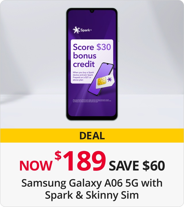 Samsung Galaxy A06 5G with Spark & Skinny Sim 