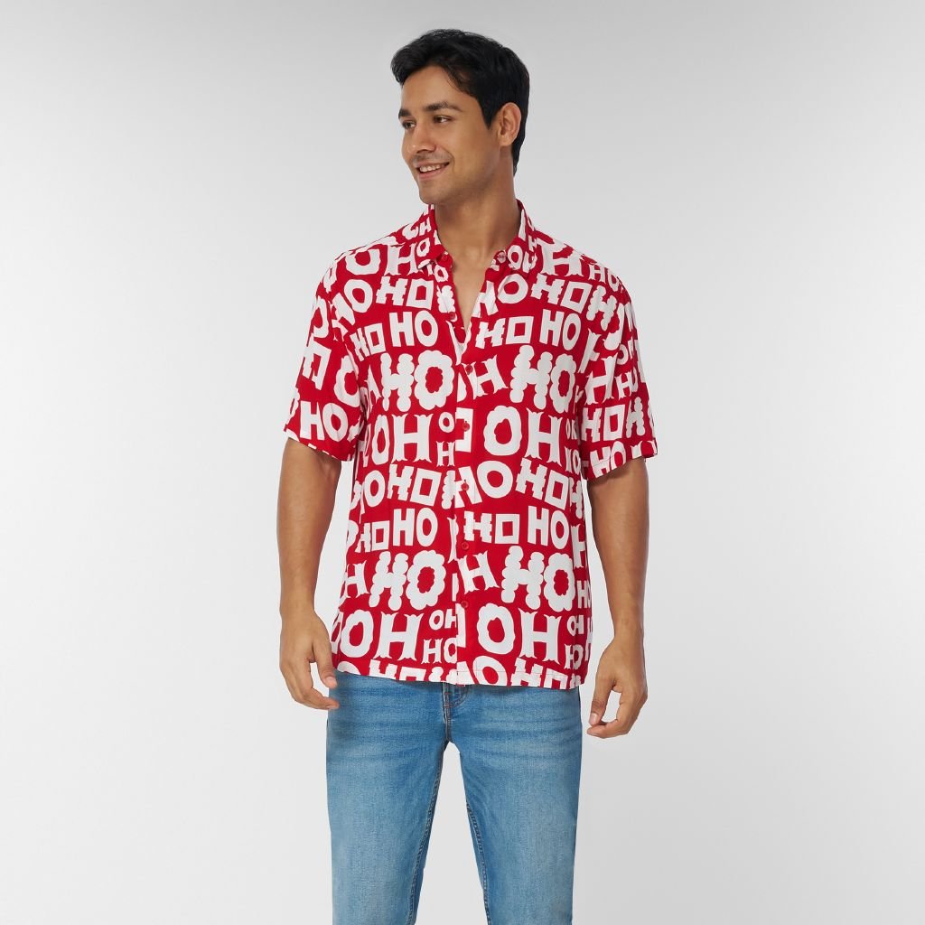H&H Men's Short Sleeve Printed Shirt