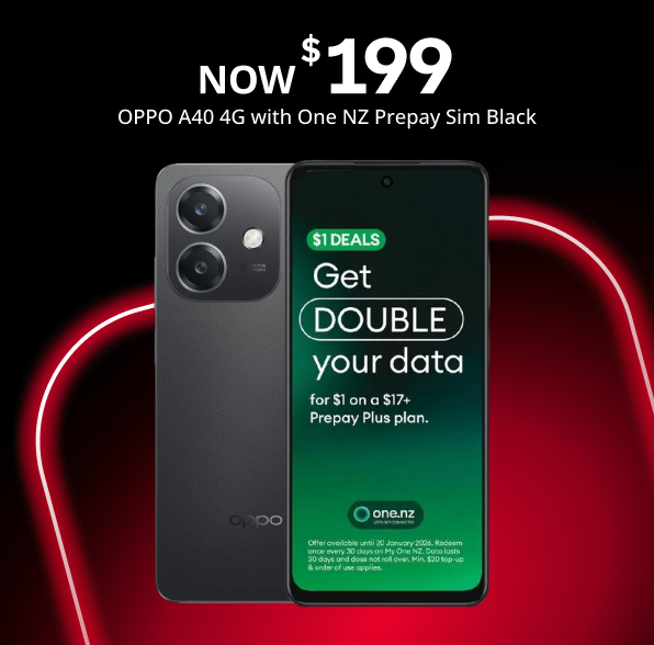 Oppo A40 4G with One NZ Prepay Sim Black