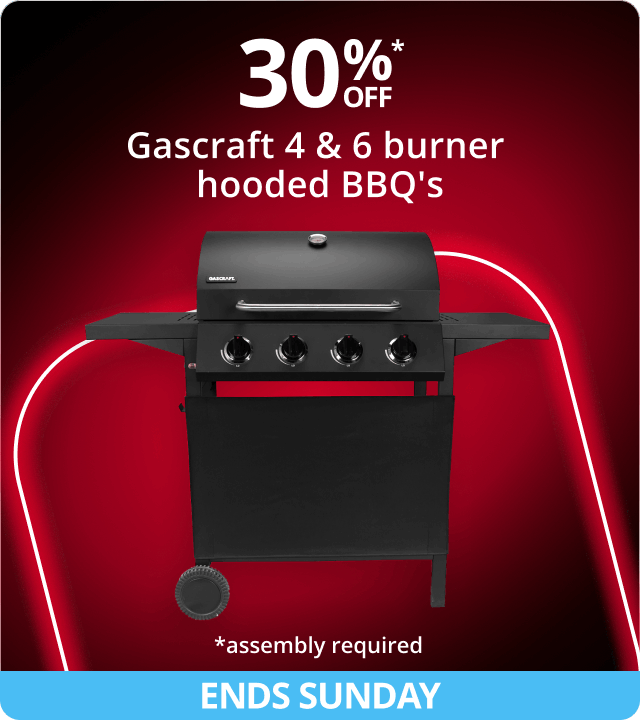 ENDS SUNDAY 30% Off Gascraft BBQs 